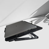**Fully Compatible Laptop Stand｜Dual-Fan Cooling + Ergonomic Angle Adjustment, All-in-One Portable Design for Work, Gaming, and Entertainment**