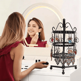 1 × Metal Detachable Rotating Earring Jewelry Stand, Storage Display Tower, Aesthetic Room Decor, Home Decoration, Valentine's Day Gift Jewelry Tower, Jewelry Organizer