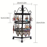 1 × Metal Detachable Rotating Earring Jewelry Stand, Storage Display Tower, Aesthetic Room Decor, Home Decoration, Valentine's Day Gift Jewelry Tower, Jewelry Organizer