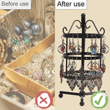 1 × Metal Detachable Rotating Earring Jewelry Stand, Storage Display Tower, Aesthetic Room Decor, Home Decoration, Valentine's Day Gift Jewelry Tower, Jewelry Organizer