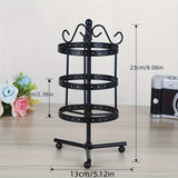 1 × Metal Detachable Rotating Earring Jewelry Stand, Storage Display Tower, Aesthetic Room Decor, Home Decoration, Valentine's Day Gift Jewelry Tower, Jewelry Organizer - Low Angle