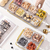 1-Piece 8-Compartment Snack Tray, BPA-Free Plastic Food-Grade Snack Organizer, Perfect for Nuts, Fruits, Candies, Potato Chips - Elegant Gold Decor for Home Entertainment, Party Snack Table Decoration, Party Snack Storage Box | Gold-Plated Tray - Extra Image