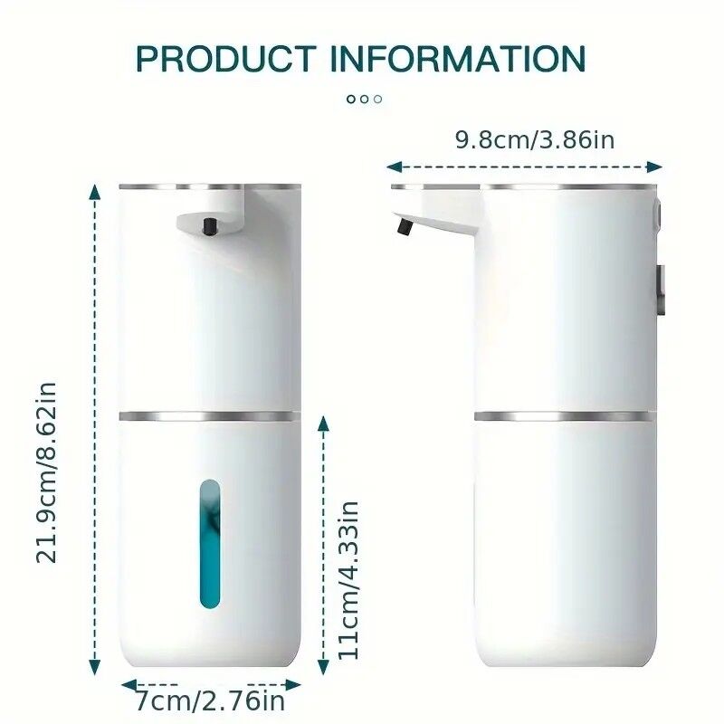 380ml touchless sensor automatic soap dispenser - wall-mounted, rechargeable lithium battery, USB charging, modern black design, suitable for bathroom and kitchen, bathroom soap dispenser | modern soap dispenser | touchless soap dispenser