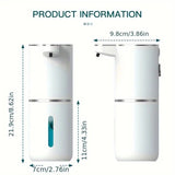 380ml touchless sensor automatic soap dispenser - wall-mounted, rechargeable lithium battery, USB charging, modern black design, suitable for bathroom and kitchen, bathroom soap dispenser | modern soap dispenser | touchless soap dispenser - Side View