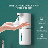 380ml touchless sensor automatic soap dispenser - wall-mounted, rechargeable lithium battery, USB charging, modern black design, suitable for bathroom and kitchen, bathroom soap dispenser | modern soap dispenser | touchless soap dispenser - Top-Down View