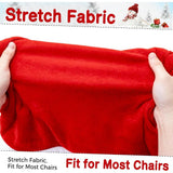 16-piece Christmas chair set-holiday red Christmas hat pattern, suitable for holiday dinners and party decorations, including 8 chair sets and 8 tableware sets, reusable, durable fabric, suitable for Christmas, New Year,and party activiti - Close-Up Angle