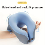 Ergonomic U-shaped core pillow for napping – Lightweight, dry clean only, synthetic fiber cover – Ideal for office, travel, camping, and home use – Supports stomach, back, or side sleepers. Office nap pillow | Ergonomic design | Pillow, sleeping pillow - Front View