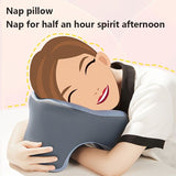 Ergonomic U-shaped core pillow for napping – Lightweight, dry clean only, synthetic fiber cover – Ideal for office, travel, camping, and home use – Supports stomach, back, or side sleepers. Office nap pillow | Ergonomic design | Pillow, sleeping pillow - Side View