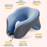 Ergonomic U-shaped core pillow for napping – Lightweight, dry clean only, synthetic fiber cover – Ideal for office, travel, camping, and home use – Supports stomach, back, or side sleepers. Office nap pillow | Ergonomic design | Pillow, sleeping pillow - Extra Image