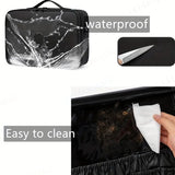 **Large Waterproof Makeup Organizer: Adjustable Dividers, Detachable Brush Holder, Multi-Compartment Design, Portable & Moisture-Resistant, Professional Cosmetic Storage Case**