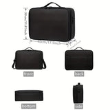 **Large Waterproof Makeup Organizer: Adjustable Dividers, Detachable Brush Holder, Multi-Compartment Design, Portable & Moisture-Resistant, Professional Cosmetic Storage Case**