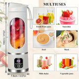 Portable USB Electric Blending Cup with 15.21 oz Capacity (1300 mAh / 3.7 V) – Ideal for Smoothies, Whipped Drinks, Travel, and Fitness.