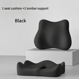 black**Waist Support and Seat Cushion Combo: Scientifically Supports the Back, Breathable and Pressure-Relieving, Comfortable for 8 Hours of Sitting**