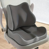 grey+black **Waist Support and Seat Cushion Combo: Scientifically Supports the Back, Breathable and Pressure-Relieving, Comfortable for 8 Hours of Sitting** - Rear View