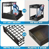 White Not Designed for Design, But Designed for Life: Heavy-Duty Metal Frame Holds 50 lbs, Honeycomb Grid Prevents Water Accumulation, Non-Slip Upgraded Suction Cups for Stable Multi-Scenario Storage