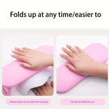 Pink Dual-Use Hand Pillow: Combines Manicure Support and Portable Folding, Ergonomic Design, Suitable for Multiple Scenarios, Providing Comfort Anytime