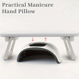 Grey Dual-Use Hand Pillow: Combines Manicure Support and Portable Folding, Ergonomic Design, Suitable for Multiple Scenarios, Providing Comfort Anytime