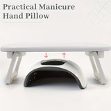 Grey Dual-Use Hand Pillow: Combines Manicure Support and Portable Folding, Ergonomic Design, Suitable for Multiple Scenarios, Providing Comfort Anytime - Front View