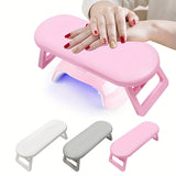 Grey Dual-Use Hand Pillow: Combines Manicure Support and Portable Folding, Ergonomic Design, Suitable for Multiple Scenarios, Providing Comfort Anytime