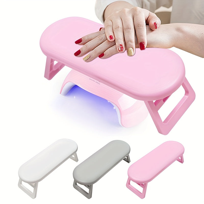 Grey Dual-Use Hand Pillow: Combines Manicure Support and Portable Folding, Ergonomic Design, Suitable for Multiple Scenarios, Providing Comfort Anytime