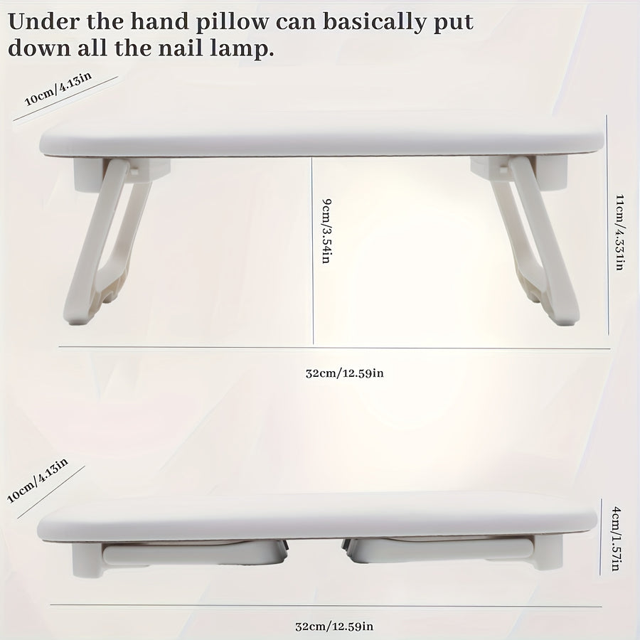 Grey Dual-Use Hand Pillow: Combines Manicure Support and Portable Folding, Ergonomic Design, Suitable for Multiple Scenarios, Providing Comfort Anytime