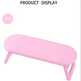 Grey Dual-Use Hand Pillow: Combines Manicure Support and Portable Folding, Ergonomic Design, Suitable for Multiple Scenarios, Providing Comfort Anytime - Low Angle