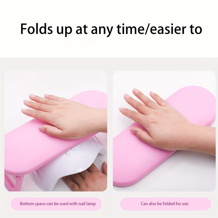 Grey Dual-Use Hand Pillow: Combines Manicure Support and Portable Folding, Ergonomic Design, Suitable for Multiple Scenarios, Providing Comfort Anytime