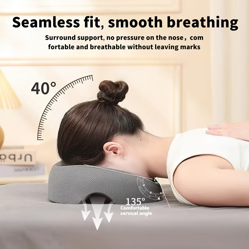 Navy blue Soft O-shaped/U-shaped Face Pillow for Beauty Salons/Spa Massage, Ergonomic Face Pillow, Multi-functional Suitable for Adult Facial Care and Relaxation, Multi-functional Neck and Face Support Comfort Face Pillow