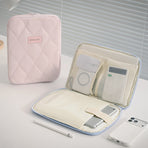 **BEENLOVE Tablet Storage Bag: 180° Full-Open Independent Compartment, Shockproof & Portable, Multifunctional Design**(Pink)