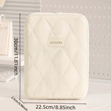 (beige)**BEENLOVE Tablet Storage Bag: 180° Full-Open Independent Compartment, Shockproof & Portable, Multifunctional Design** - Front View