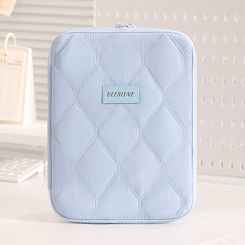 (beige)**BEENLOVE Tablet Storage Bag: 180° Full-Open Independent Compartment, Shockproof & Portable, Multifunctional Design**