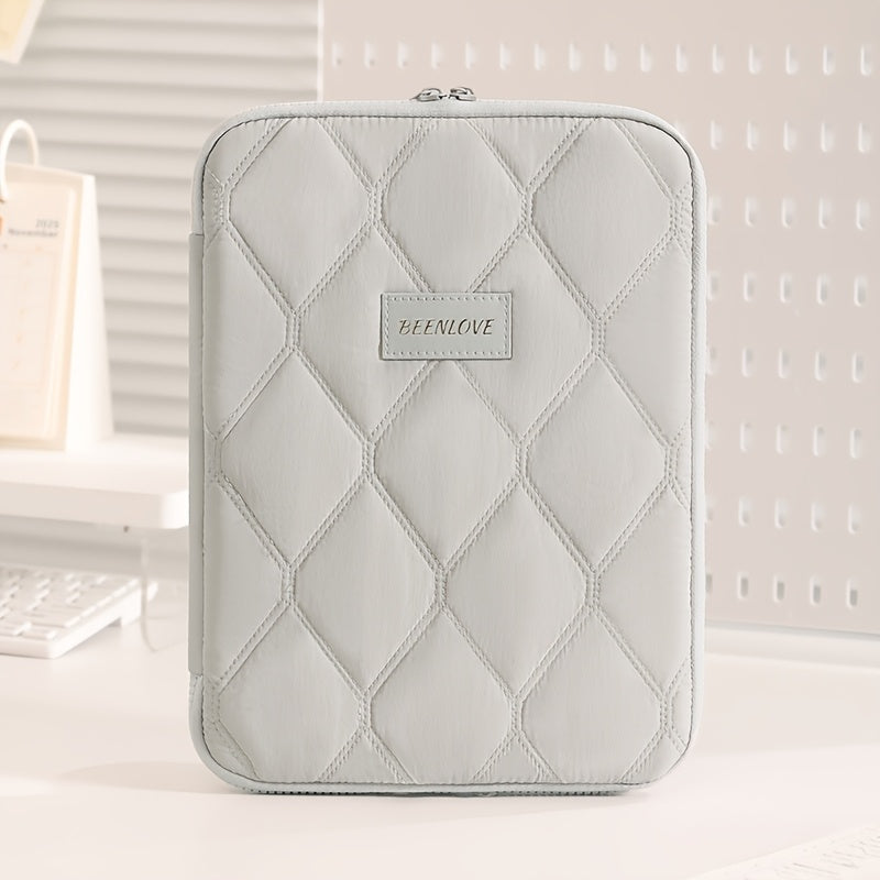 (beige)**BEENLOVE Tablet Storage Bag: 180° Full-Open Independent Compartment, Shockproof & Portable, Multifunctional Design**