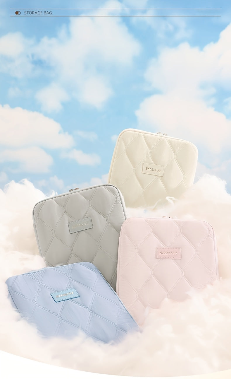 (blue)**BEENLOVE Tablet Storage Bag: 180° Full-Open Independent Compartment, Shockproof & Portable, Multifunctional Design**