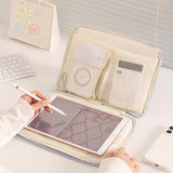 (blue)**BEENLOVE Tablet Storage Bag: 180° Full-Open Independent Compartment, Shockproof & Portable, Multifunctional Design**