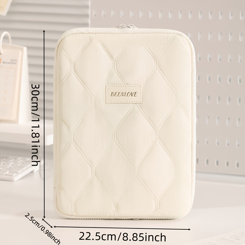 (grey)**BEENLOVE Tablet Storage Bag: 180° Full-Open Independent Compartment, Shockproof & Portable, Multifunctional Design**