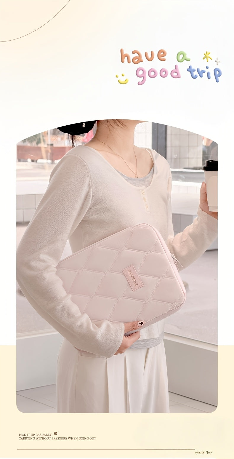 (grey)**BEENLOVE Tablet Storage Bag: 180° Full-Open Independent Compartment, Shockproof & Portable, Multifunctional Design**