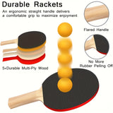 Easy-to-Install Durable Racket: 3-Step Assembly, 5-Layer Composite Wood, Ergonomic Non-Slip Grip for Long-Lasting Comfortable Sports Experience - Top-Down View