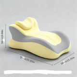 Bed Stomach-Sleep Pillow - Multi-functional Prone Position Pillow for Stomach Sleeping, Phone Use, Reading, Couples Fun Play, Intimacy Aid for Couples, Bed Hip Elevation Tool, Pā Pā Pillow（YELLOW） - Top-Down View