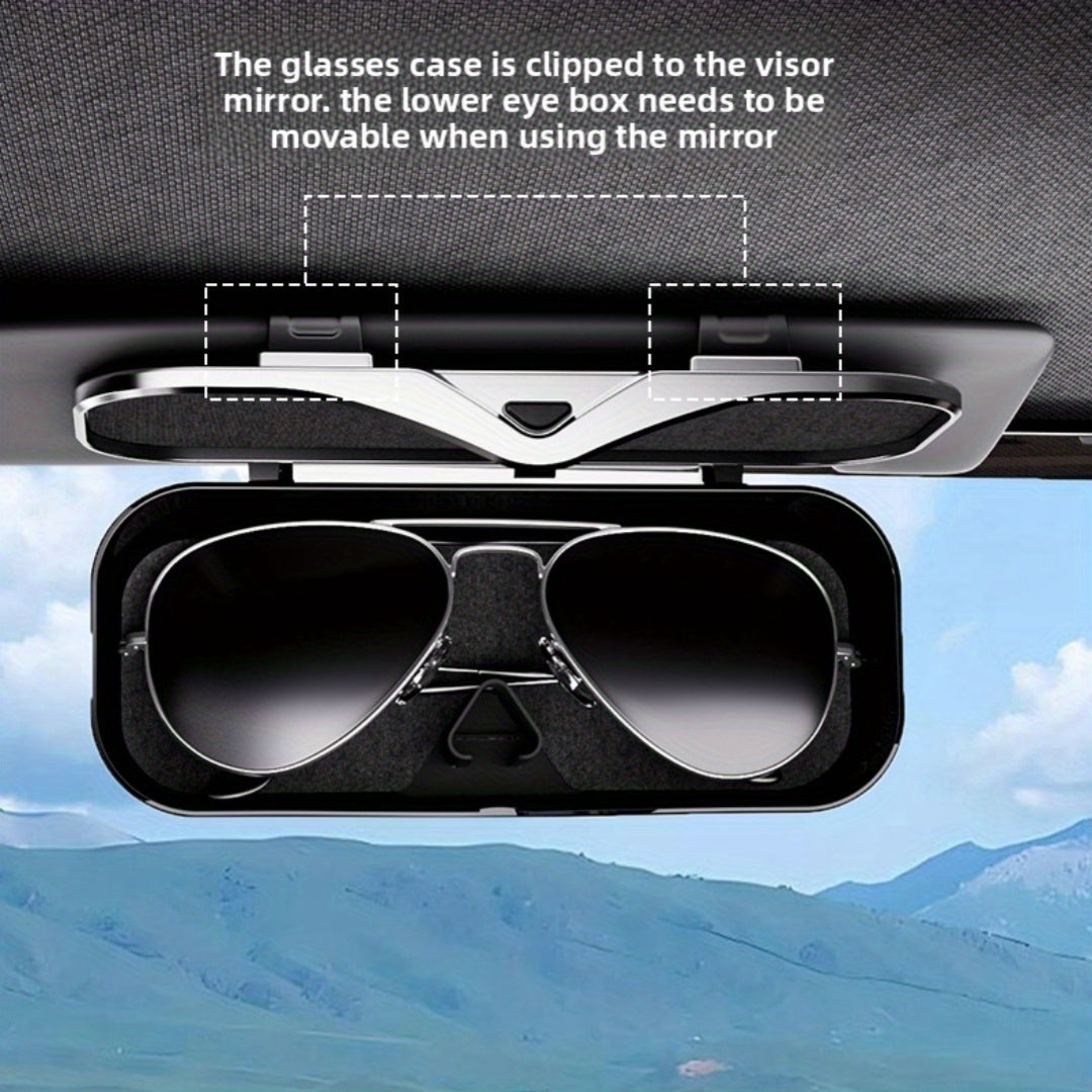 Car Travel Three-Piece Set: Push-Open Eyeglass Case, Universal Storage Case, and Secure Organizer—Complete On-the-Go Storage, Peace of Mind Every Journey(Beige)