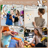 (Pink）Inkless Sticker Printer Mini Thermal Printer with Roll Thermal Paper, Wireless Pocket Printer, Smart Portable Receipt Printer for Photos, Diaries, Notes, and Preparation Work. - Front View