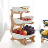 **Nordic-Style Three-Tier Extendable Fruit Tray | Creative Living Room Snack Stand, Adjustable Height, Anti-Slip Expandable Display Tray**(Green) - Side View