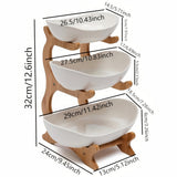 **Nordic-Style Two-Tier Extendable Fruit Tray | Creative Living Room Snack Stand, Adjustable Height, Anti-Slip Expandable Display Tray**(White)