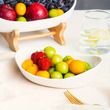 **Nordic-Style Two-Tier Extendable Fruit Tray | Creative Living Room Snack Stand, Adjustable Height, Anti-Slip Expandable Display Tray**(White) - Extra Image