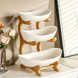 **Nordic-Style Two-Tier Extendable Fruit Tray | Creative Living Room Snack Stand, Adjustable Height, Anti-Slip Expandable Display Tray**(White) - Extra Image