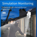 Solar sensor simulation camera light - No real monitoring function, simulated appearance design, smart sensor lighting, for outdoor security warning purposes | Energy-saving anti-theft solution | Warning lighting equipment