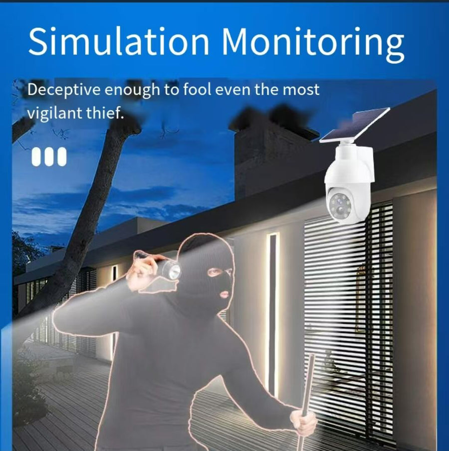Solar sensor simulation camera light - No real monitoring function, simulated appearance design, smart sensor lighting, for outdoor security warning purposes | Energy-saving anti-theft solution | Warning lighting equipment