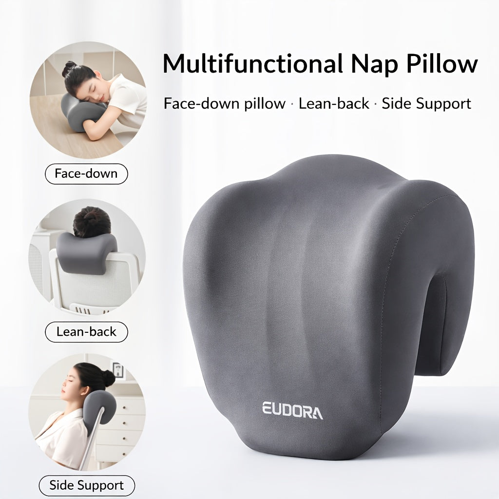 Ergonomic Multi-functional Nap Pillow - Desk Rest Pillow with Neck/Side Support, Memory Foam Cushion for Office, Home & Travel(BLACK)