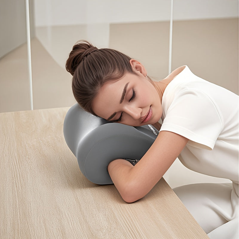 Ergonomic Multi-functional Nap Pillow - Desk Rest Pillow with Neck/Side Support, Memory Foam Cushion for Office, Home & Travel(ORANGE)