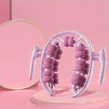 Pink 3D Water-Drop & 26-Wheel Yoga Massage Roller: Deep Muscle Relaxation and Body Shaping in One Portable Tool