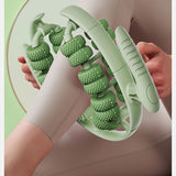 Pink 3D Water-Drop & 26-Wheel Yoga Massage Roller: Deep Muscle Relaxation and Body Shaping in One Portable Tool - Side View